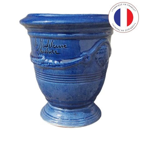 Mat Riaux D Antan Vase Anduze Bleu Tradition N H