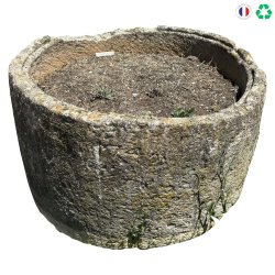 Materials of yesteryear: LARGE OLD ROUND STONE BIN D110