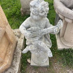 Materials of yesteryear: STATUE PUTTO BALL MUSICIAN MANDOLIN H100