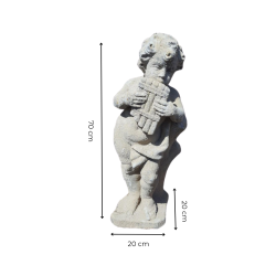 Materials of yesteryear: PUTTO STATUE MUSICIAN PAN FLUTE H70