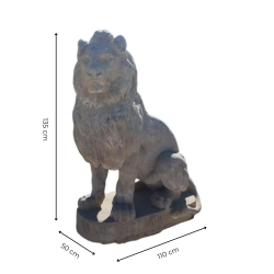Materials of yesteryear: LARGE LEFT SEATED LION STATUE H135