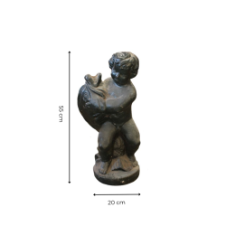 Materials of yesteryear: BLACK CHERUB WITH CAST IRON FISH H55