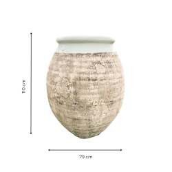 Materials of yesteryear: OLIVE JAR WITH GREEN ENAMELLED NECK H110