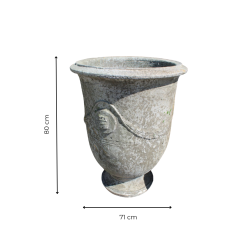 Materials of yesteryear: ANDUZE VASE WITH STONE GARLAND H78