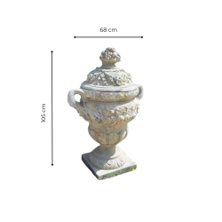 Materials of yesteryear: STONE FLOWERED FIREPOT H105
