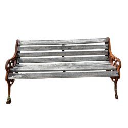 BANC EN BOIS PIED EN FONTE...