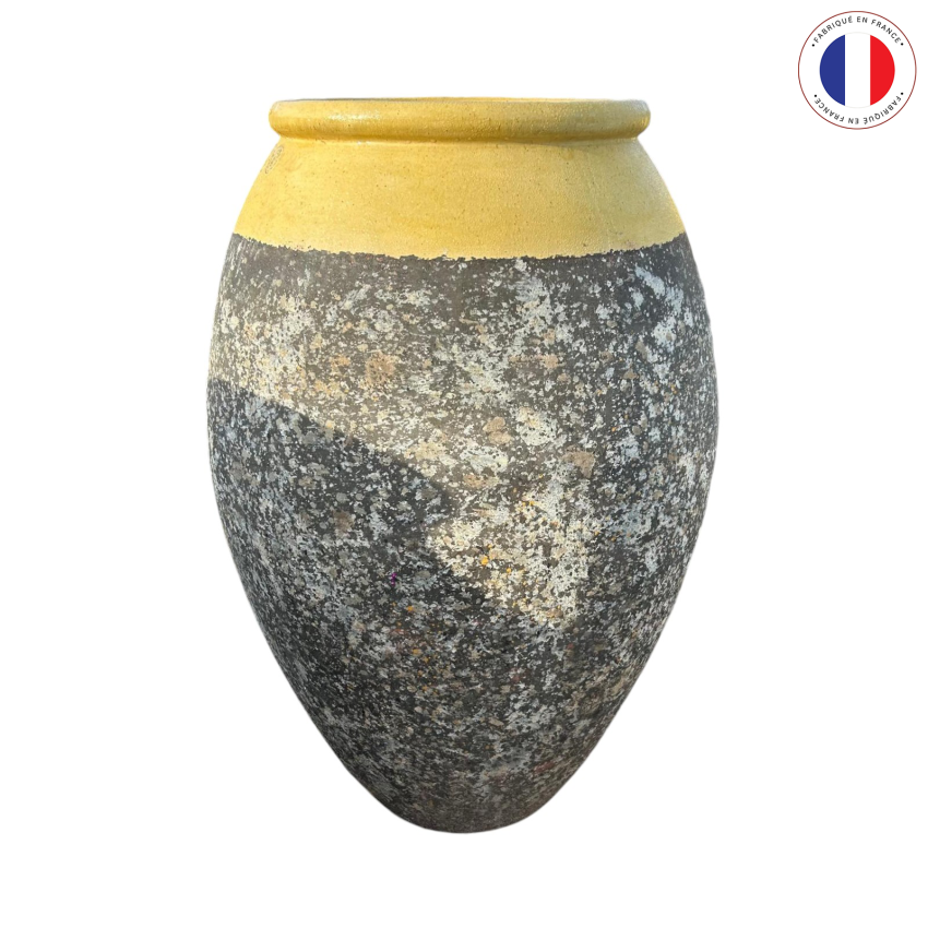 Materials of yesteryear: BIOT OLIVE YELLOW JAR GM H120