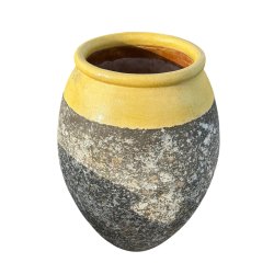 Materials of yesteryear: BIOT OLIVE YELLOW JAR GM H120