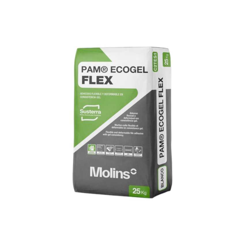 Materials of yesteryear: ECOGEL PAM FLEX TILE AND GREY STONE ADHESIVE