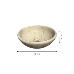 Matériaux d'Antan : VASQUE BOL TRAVERTIN BEIGE ADOUCI