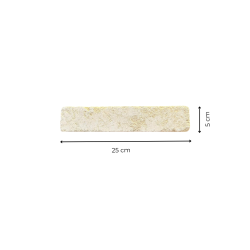 Matériaux d'antan : BRIQUETTE EN PIERRE 25 X 5 X 3 JAUNE VIEILLIE AU TAMBOUR
