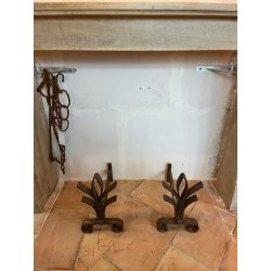 PAIRE DE CHENETS EN FONTE H35,5