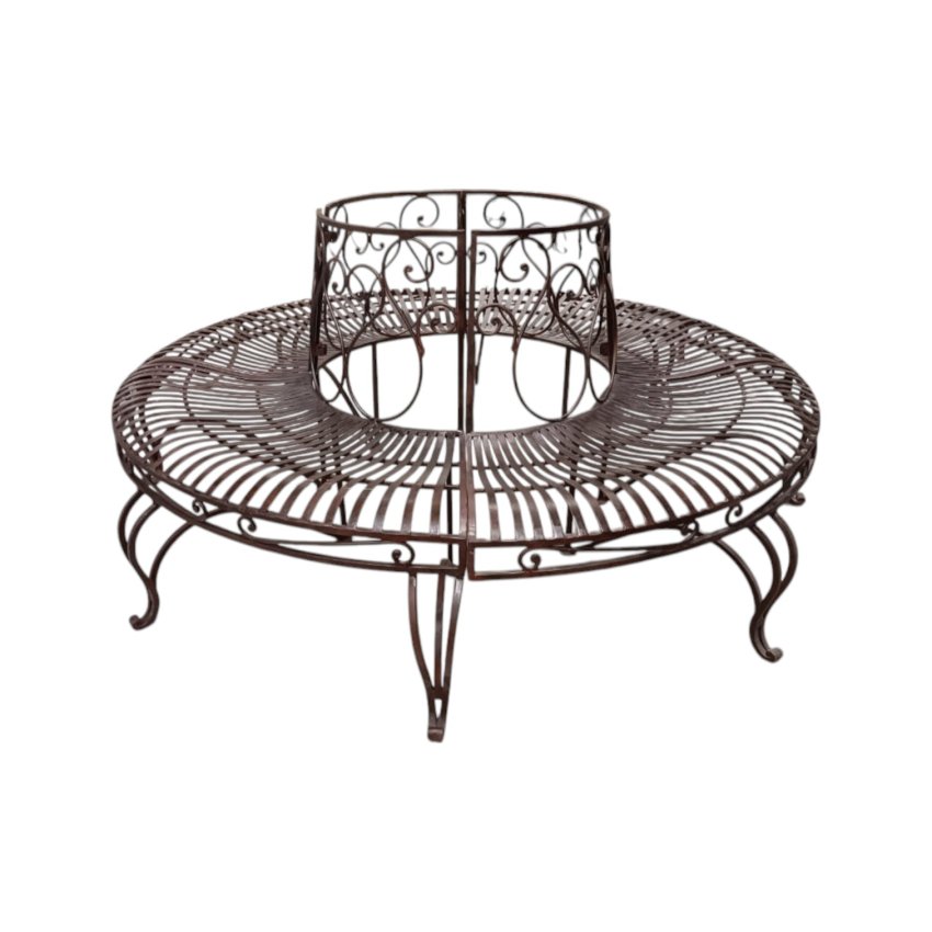 Materials of yesteryear: ROUND WROUGHT IRON BENCH L220