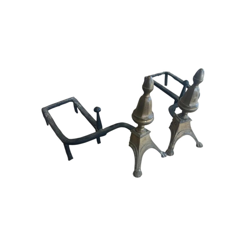 PAIRE DE CHENET LOUIS XV H32,5