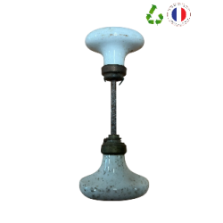 PAIRE POIGNEES PORCELAINE EN OLIVE