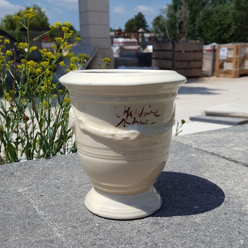 Matériaux d'Antan VASE ANDUZE BLANC IVOIRE N°7 H14