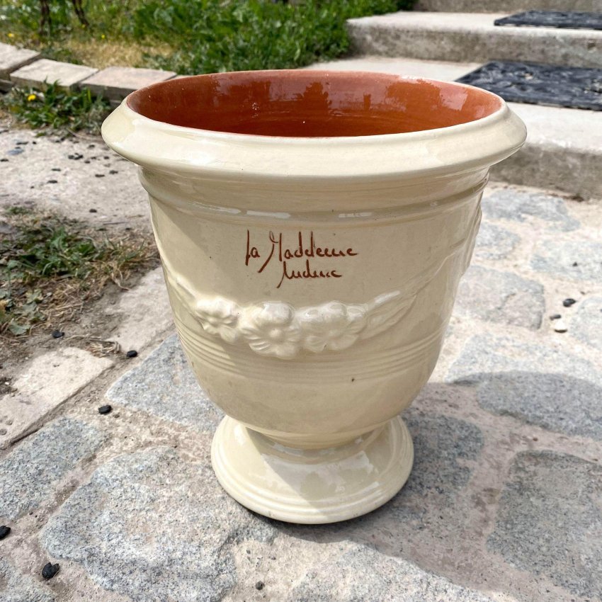 Matériaux d'Antan VASE ANDUZE BLANC IVOIRE N°5 H32